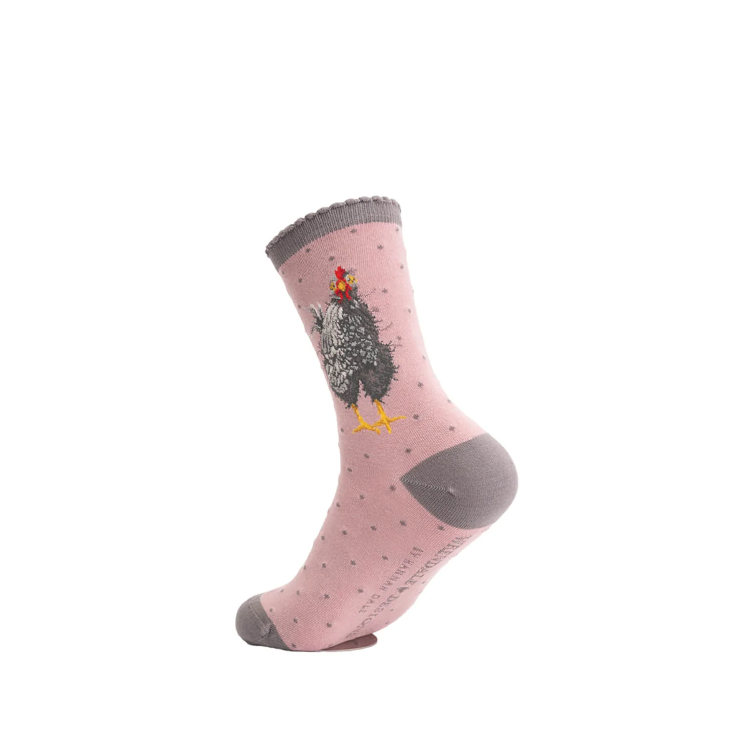 Wrendale Designs by Hannah Dale Womens Bamboo Socks - Curious Hen - Chicken - Image 4