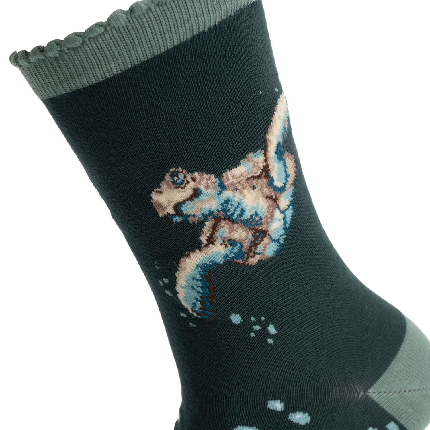 Wrendale Designs by Hannah Dale Womens Bamboo Socks - Swimming School - Turtle - Image 5