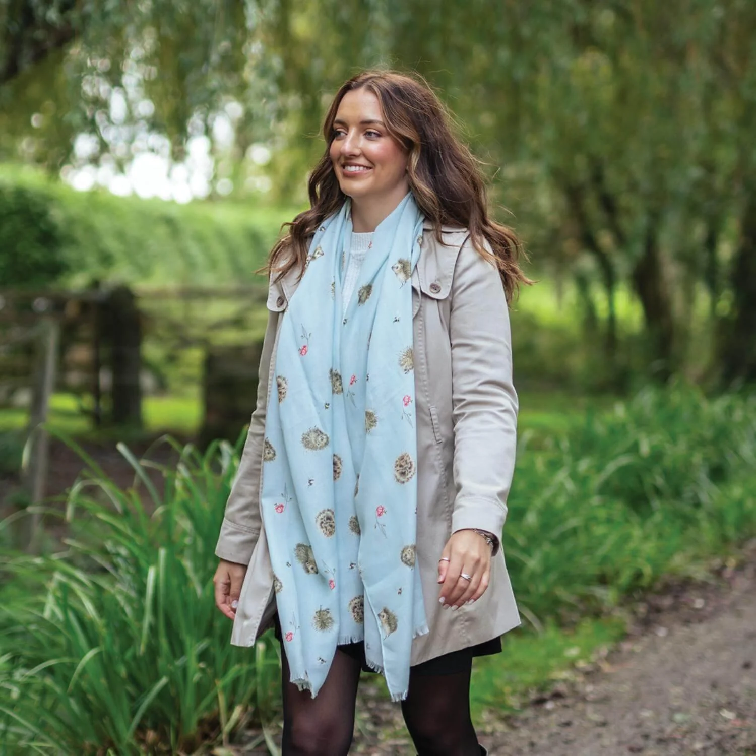 Wrendale Designs Everyday Scarf - Awakening - Hedgehog - Image 4