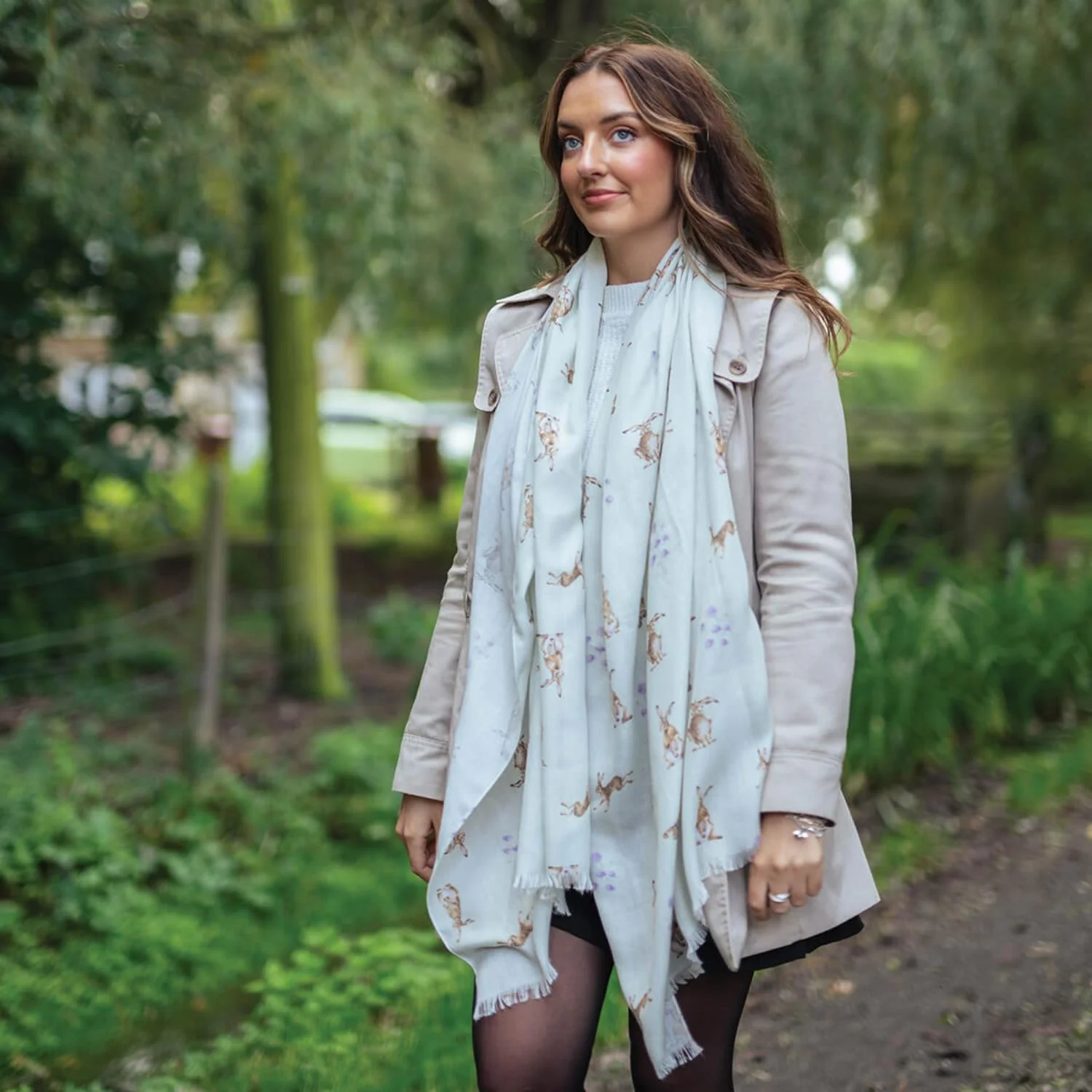 Wrendale Designs Everyday Scarf - Hare-Brained - Image 4