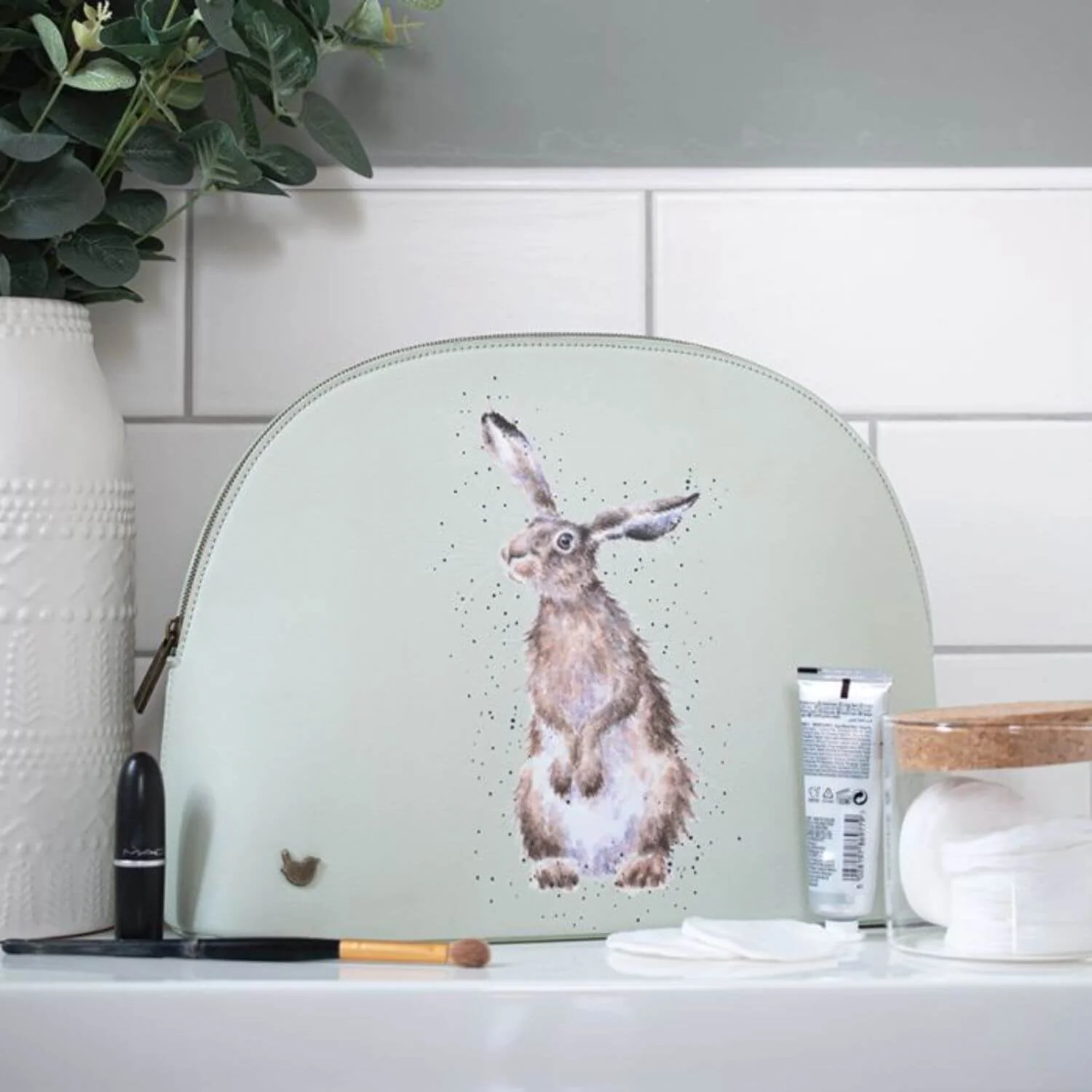 Wrendale Designs Large Cosmetic Bag - Hare and the Bee - Image 4