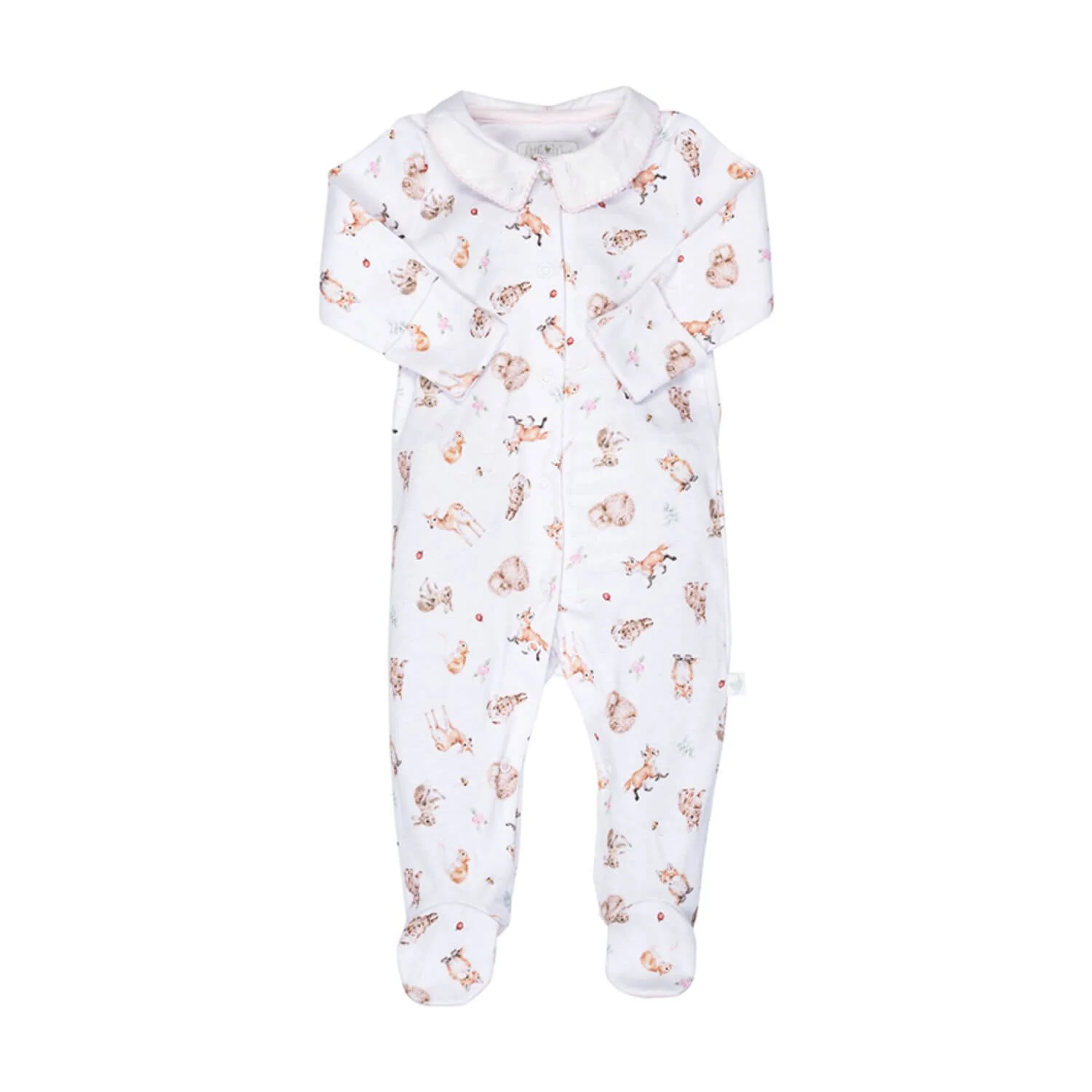 Wrendale Designs Little Wren Little Forest Printed Babygrow - 0-3 Months