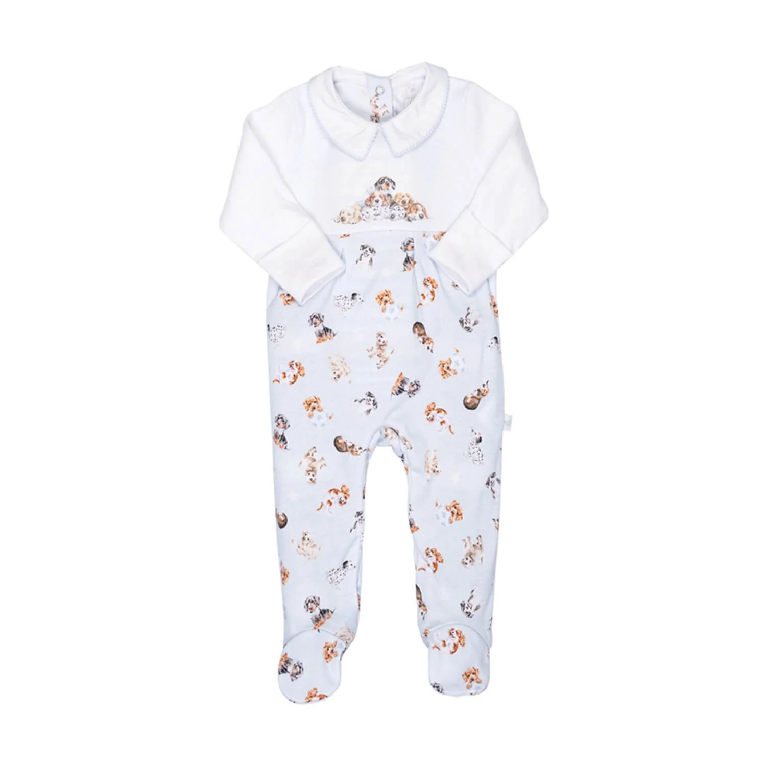 Wrendale Designs Little Wren Little Paws Placement Printed Babygrow - 3-6 Months