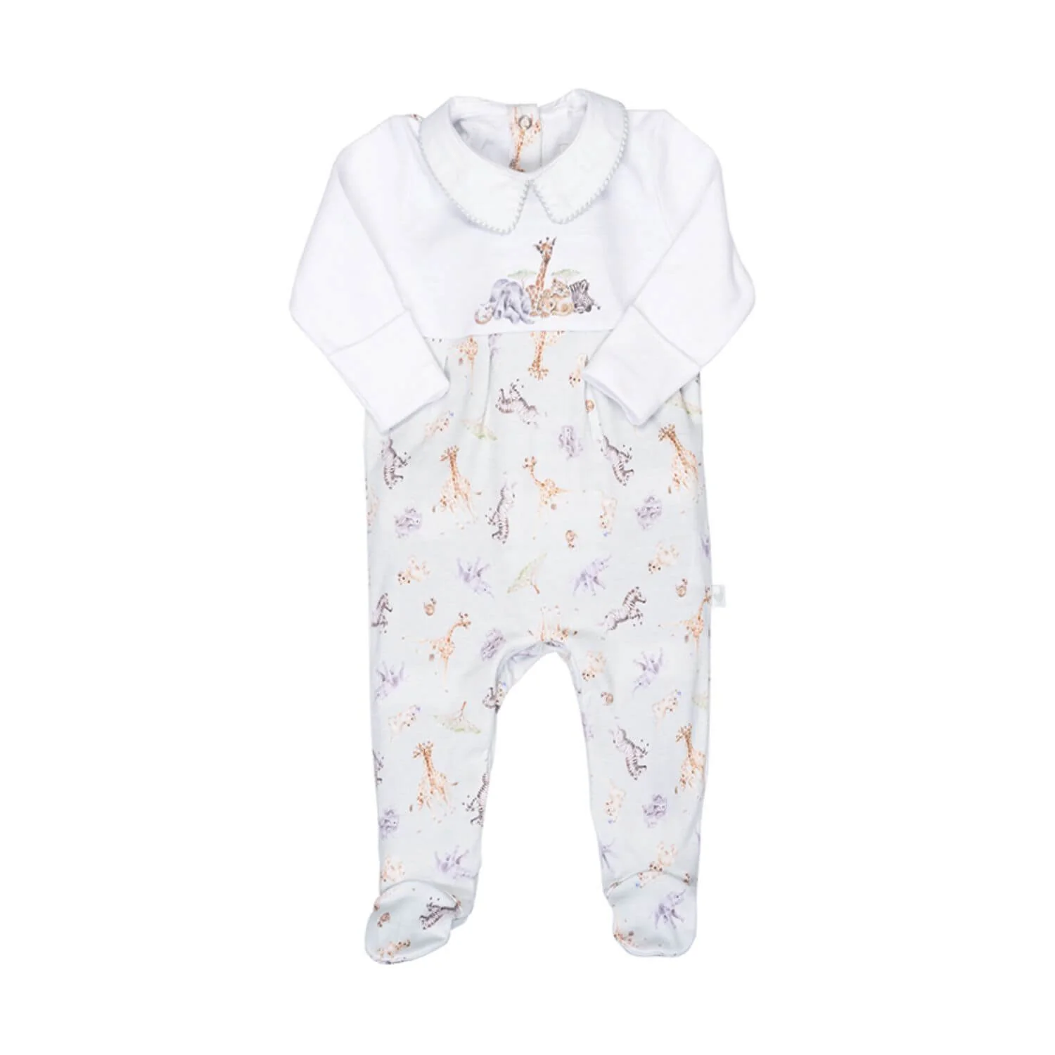 Wrendale Designs Little Wren Little Savannah Placement Printed Babygrow - 0-3 Months