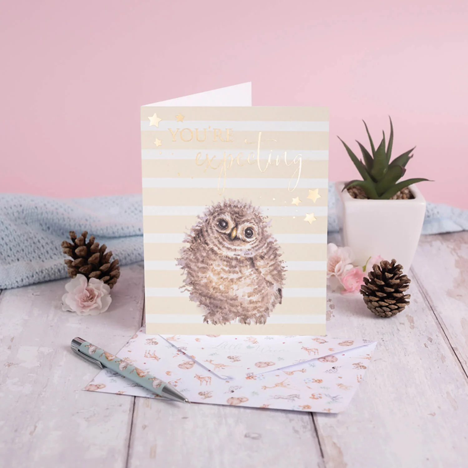 Wrendale Designs Little Wren Card - Hoot Hoot Hooray - You're Expecting - Owl - Image 2