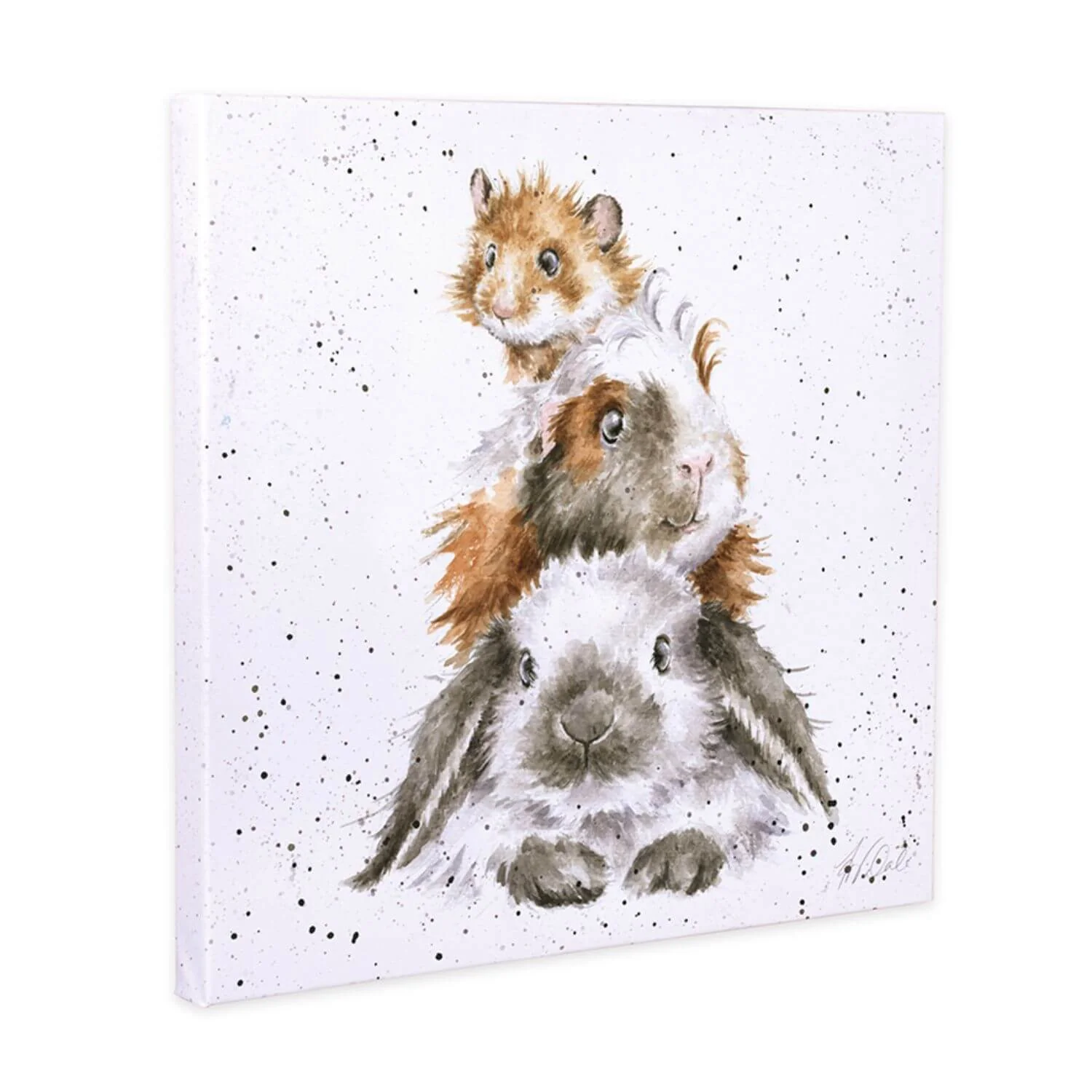 Wrendale Designs Small Canvas - Piggy in the Middle