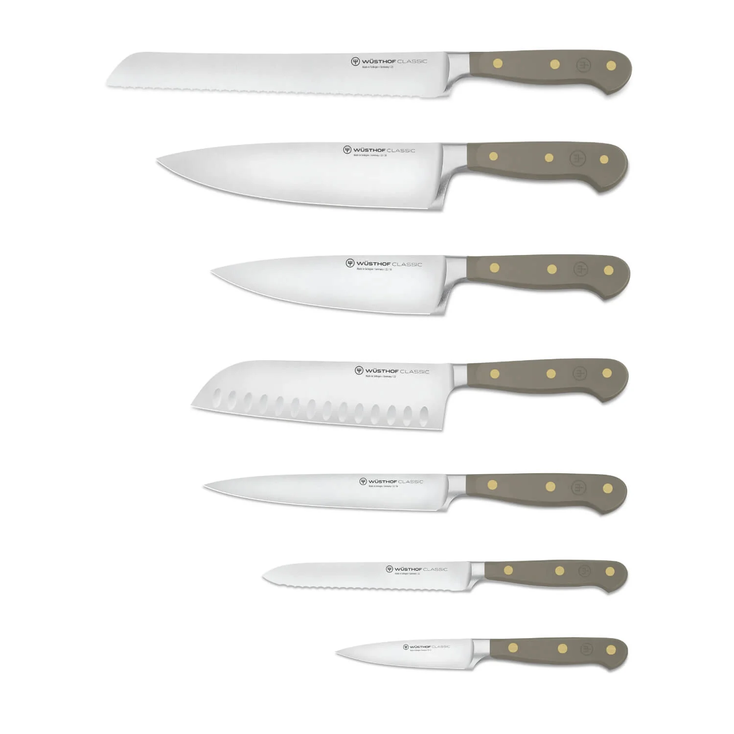 Wusthof Classic 8 Piece Designer Kitchen Knife Block Set - Velvet Oyster - Image 2