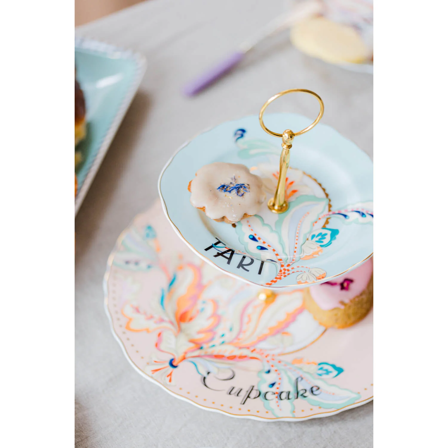 Yvonne Ellen 2-Tier Fine China Cake Stand - Floral - Image 6