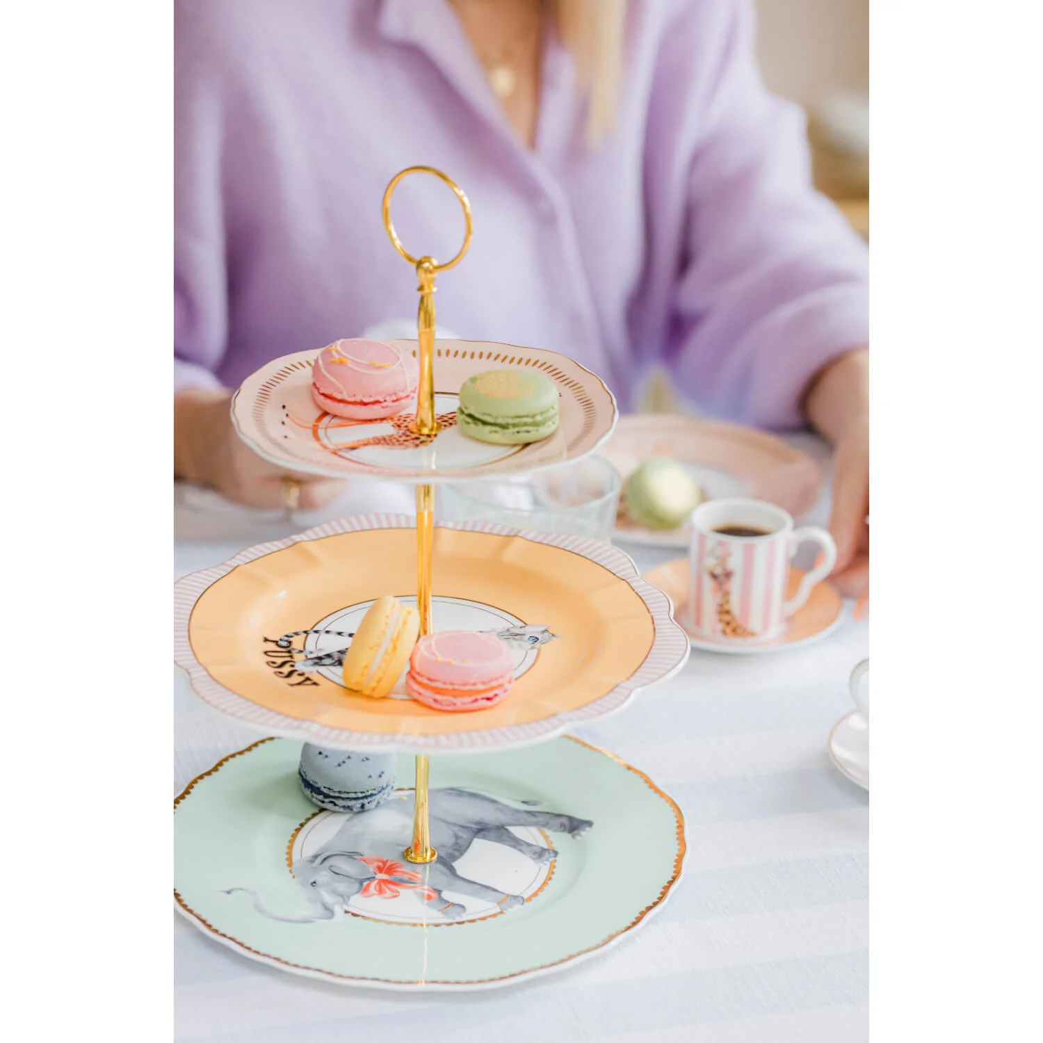 Yvonne Ellen 3 Tier Fine China Cake Stand - Animal - Image 8