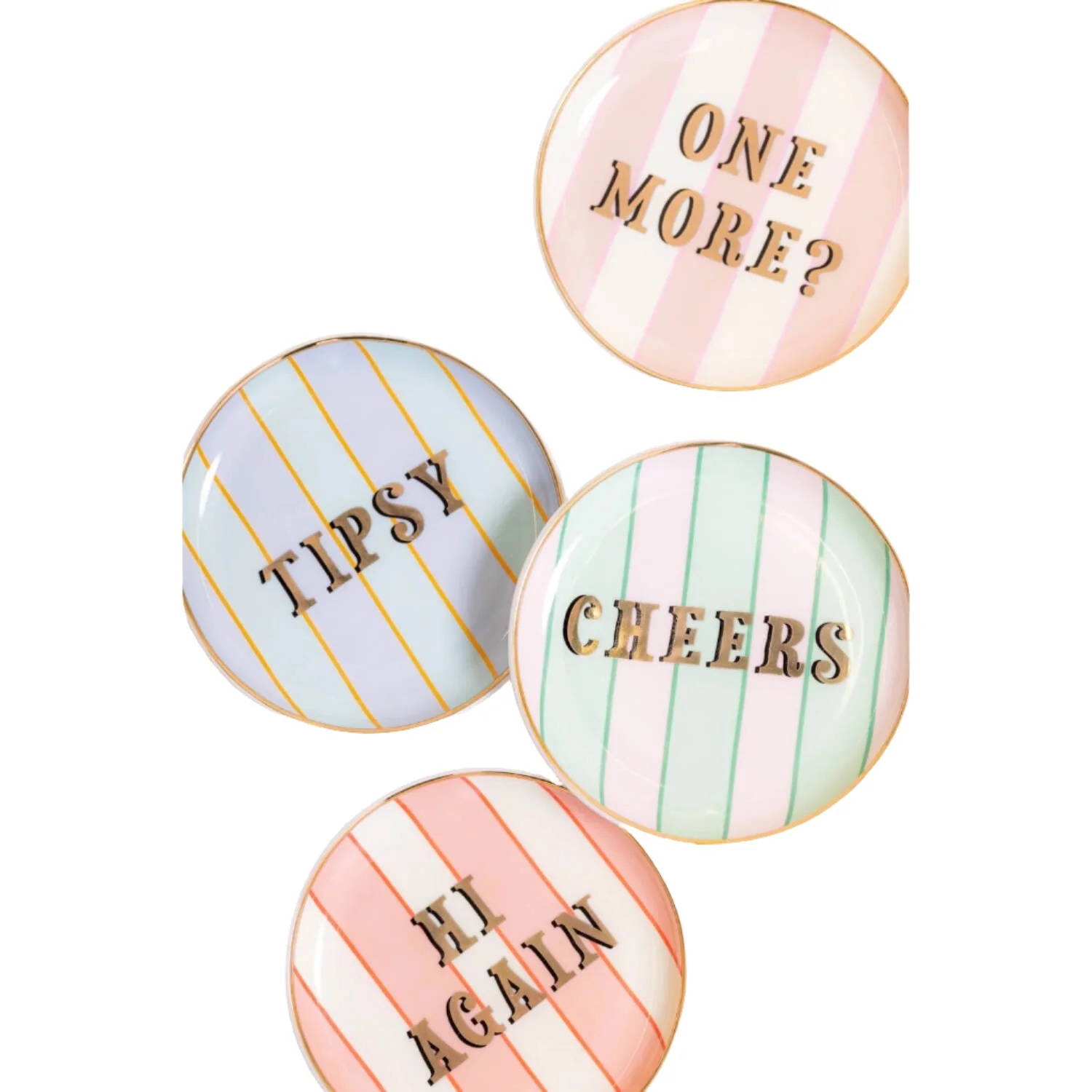 Yvonne Ellen Fine China 4-Piece Coaster Set - Slogan - Image 2