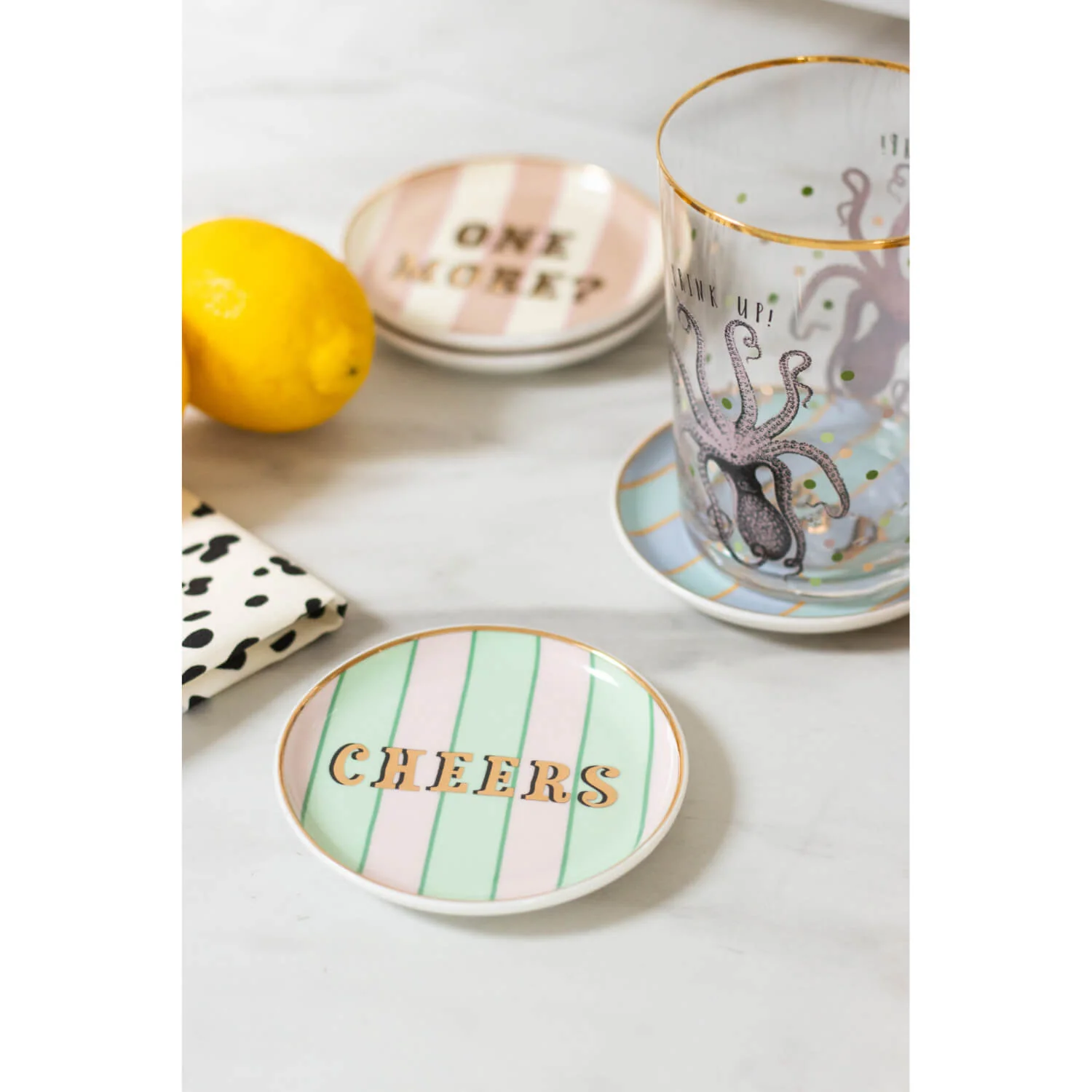 Yvonne Ellen Fine China 4-Piece Coaster Set - Slogan - Image 4