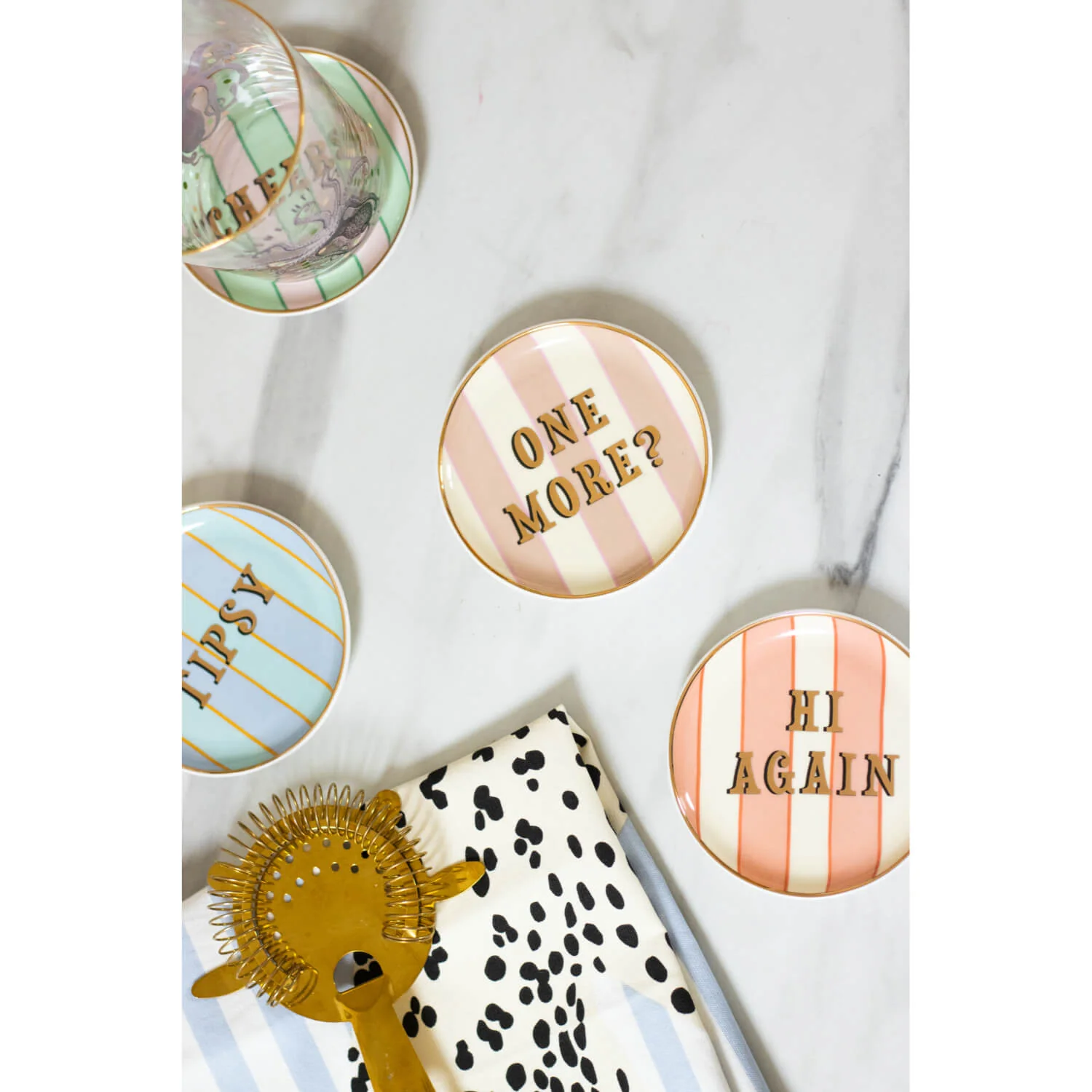 Yvonne Ellen Fine China 4-Piece Coaster Set - Slogan - Image 5