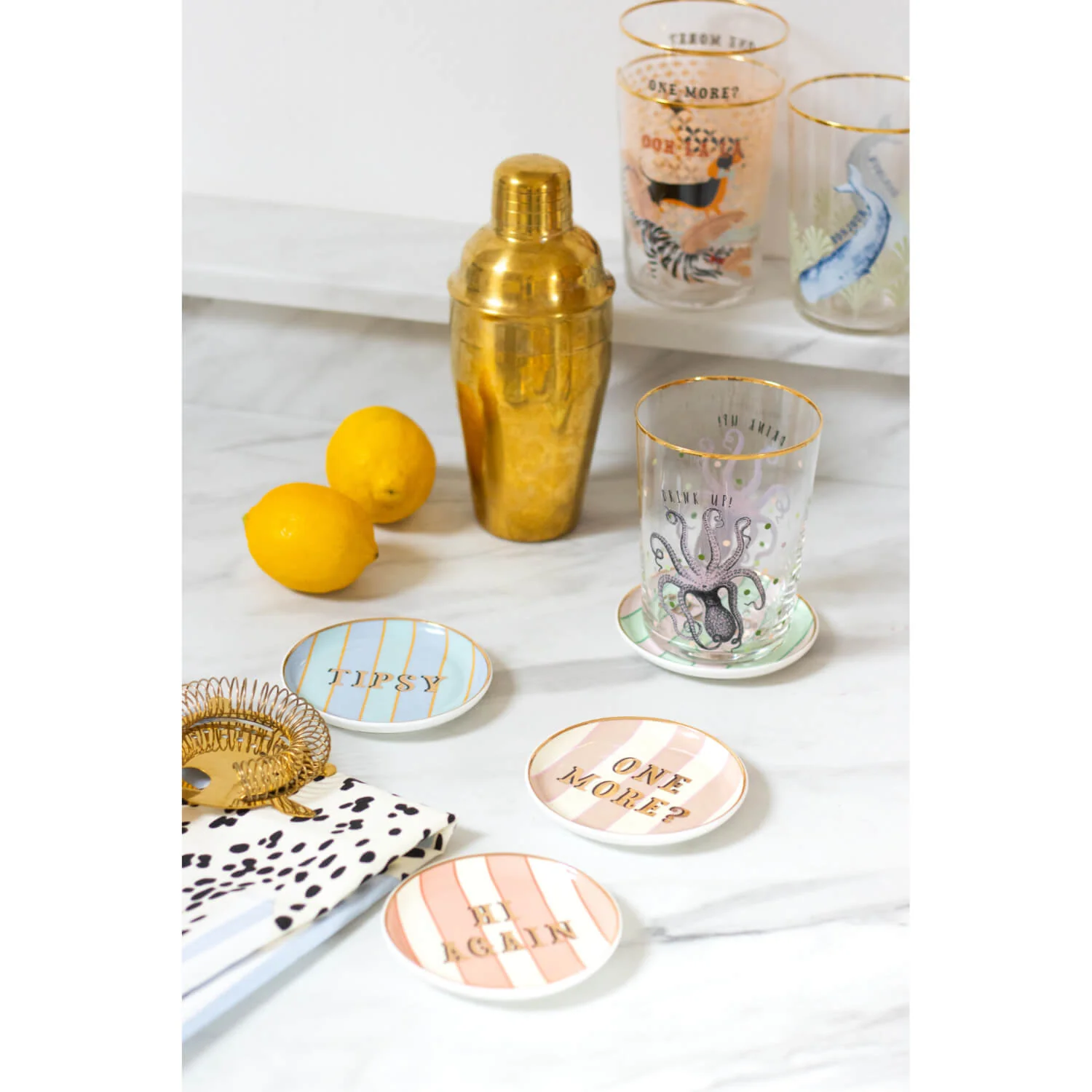 Yvonne Ellen Fine China 4-Piece Coaster Set - Slogan - Image 6