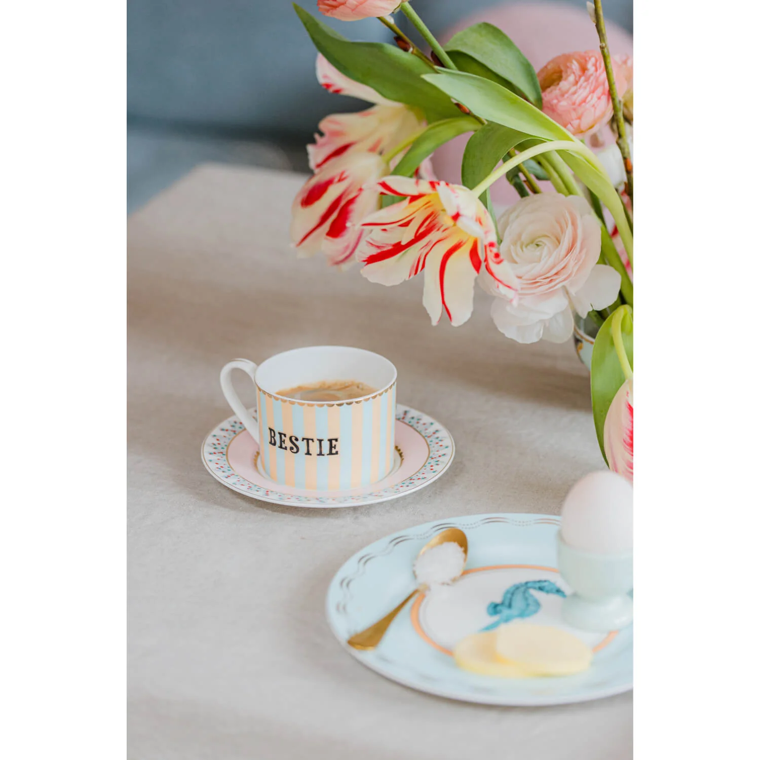 Yvonne Ellen Fine China Teacup & Saucer - Bestie - Image 3