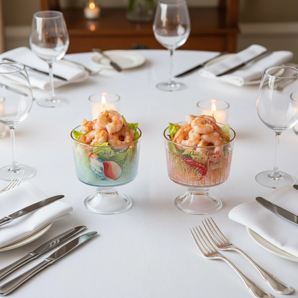Yvonne Ellen Set of 2 Glass Dessert Bowls - Shrimp & Shell - Image 6