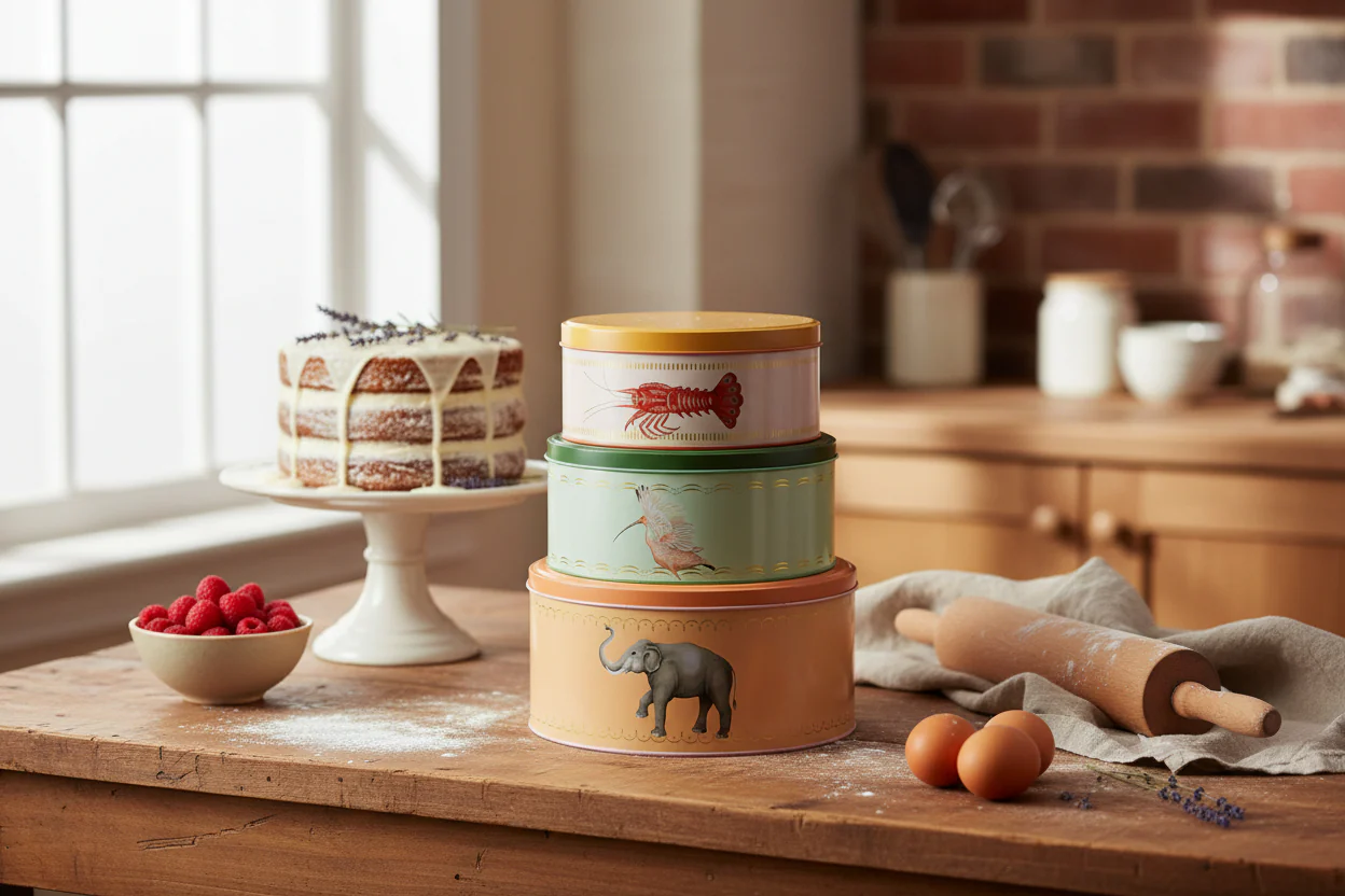 Yvonne Ellen Set Of 3 Round Cake Tins - Lobster, Elephant & Ibis - Image 2