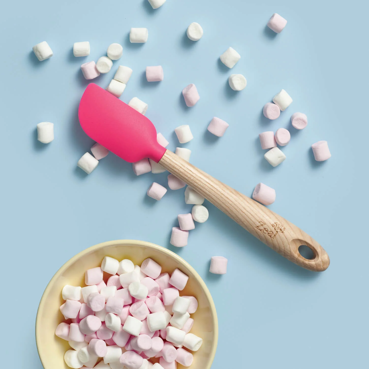 Zeal 19cm Silicone Mini Spatula with Ash Wood Handle - Duck Egg Blue - Image 3
