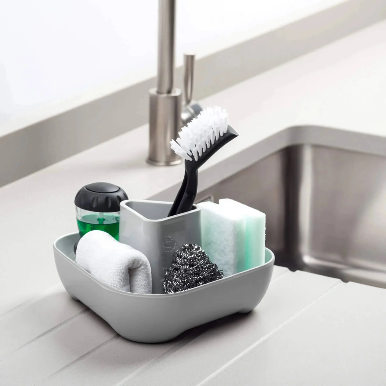 Zeal Corner Melamine Sink Tidy - Cream - Image 3