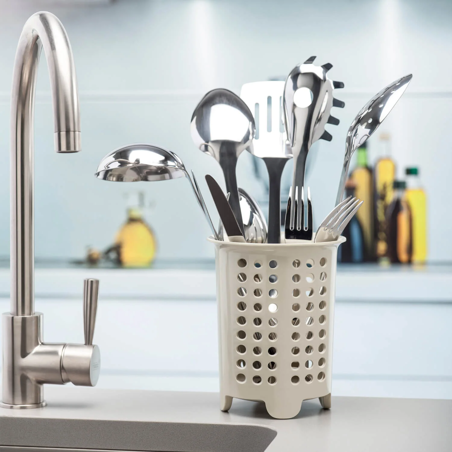 Zeal Melamine Cutlery Drainer - Cream - Image 2