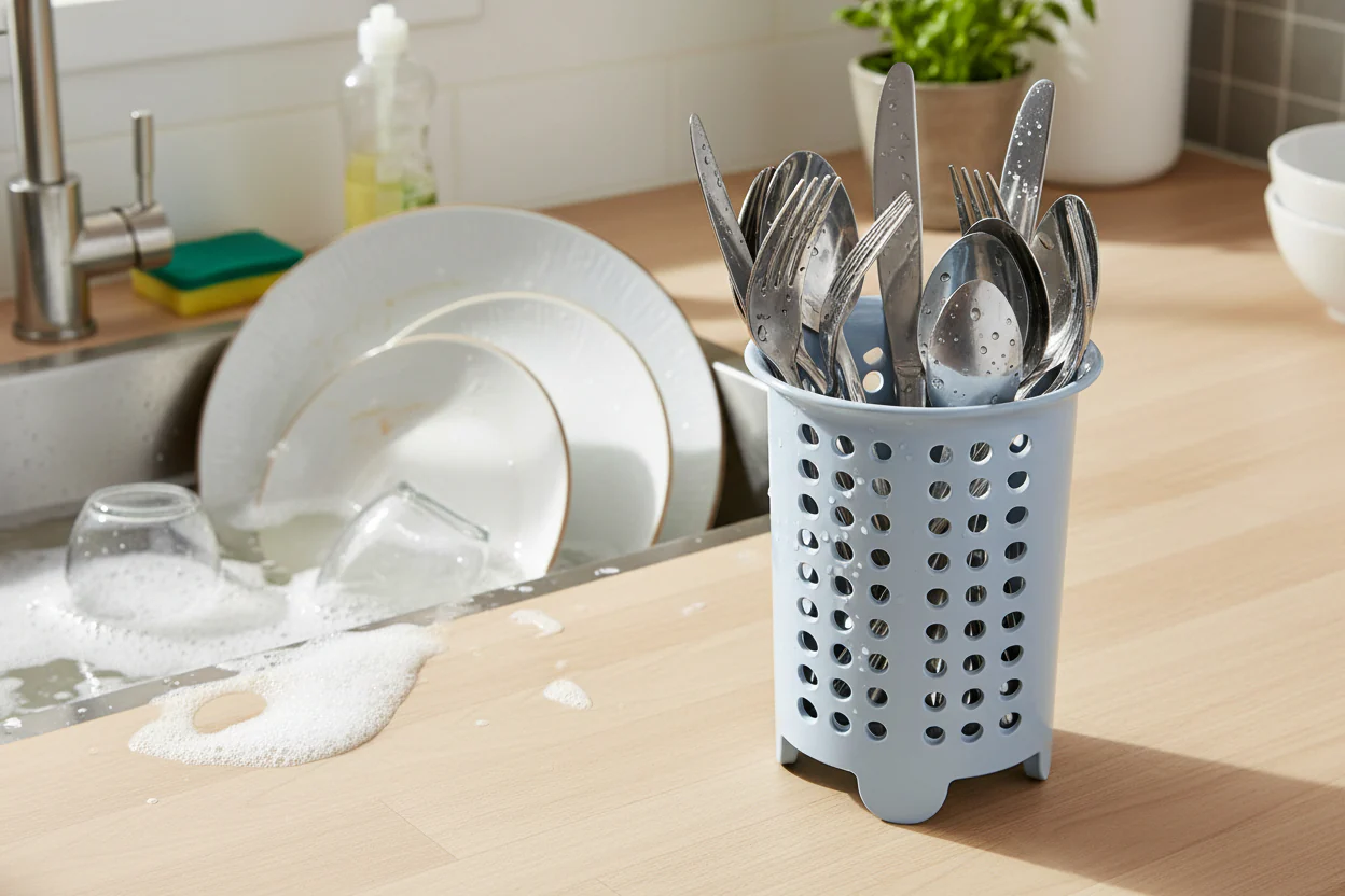 Zeal Melamine Cutlery Drainer - Duck Egg Blue - Image 2