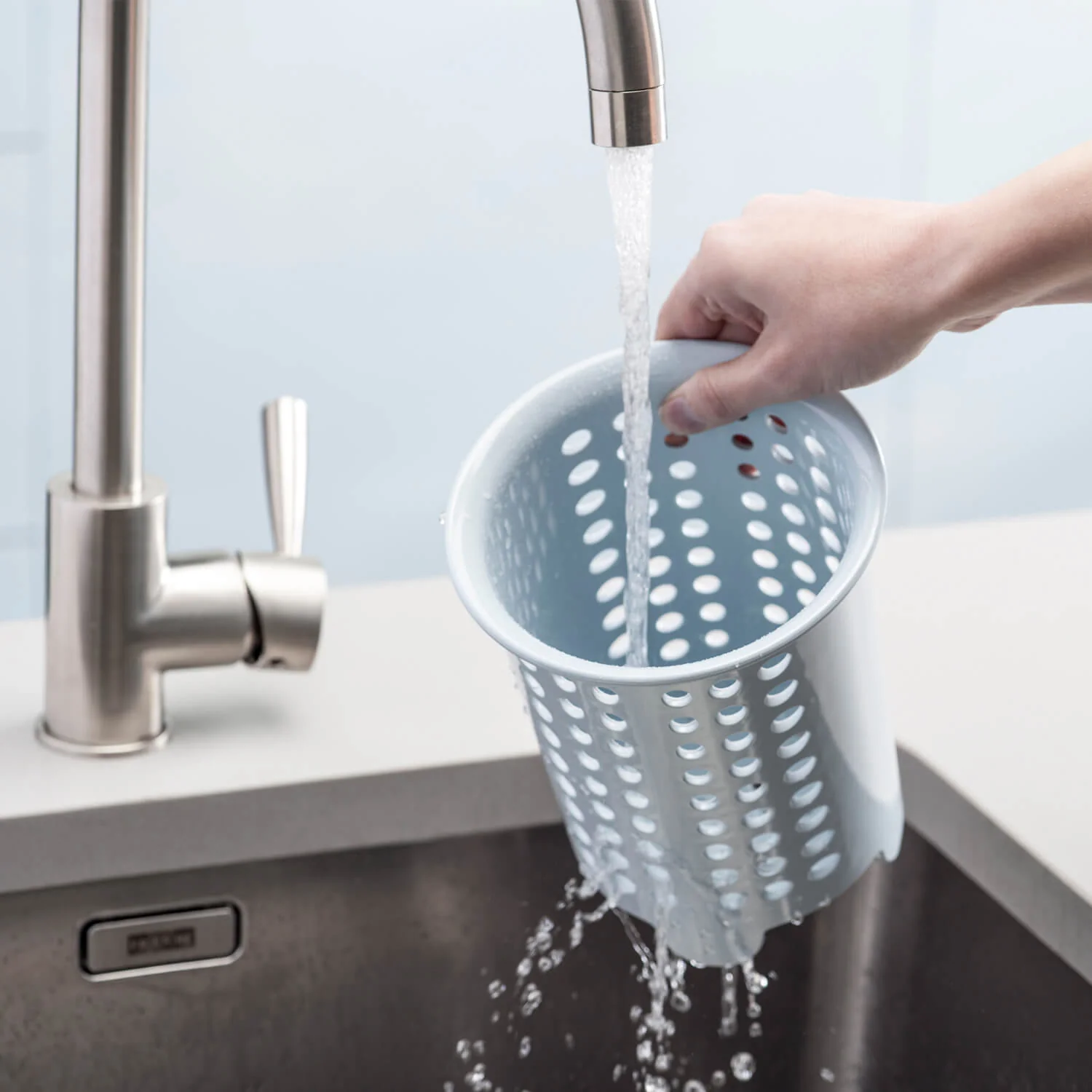 Zeal Melamine Cutlery Drainer - Duck Egg Blue - Image 3