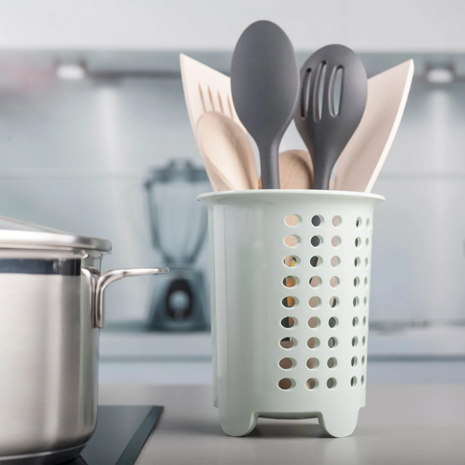 Zeal Melamine Cutlery Drainer - Sage Green - Image 2