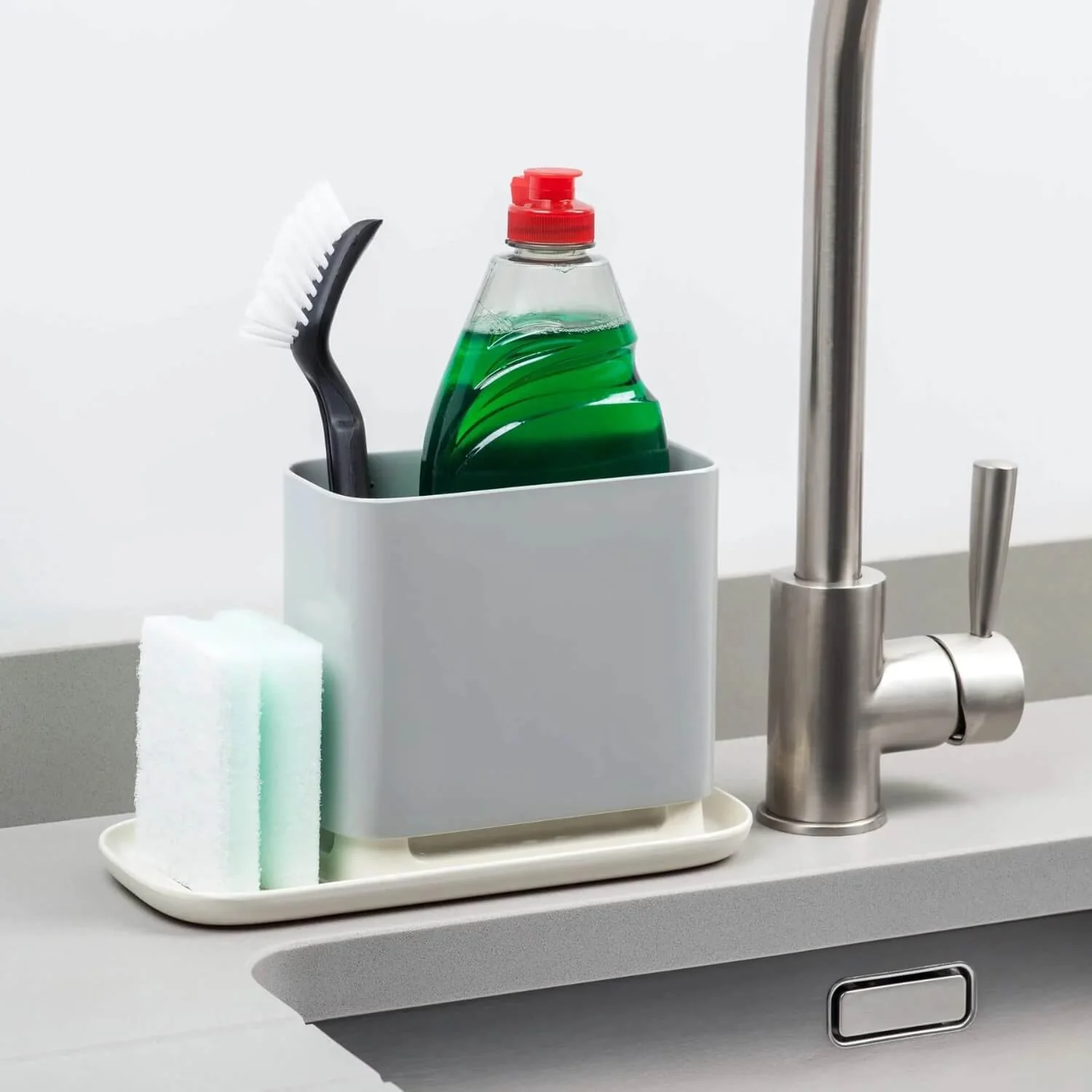 Zeal Premium Melamine Worktop Sink Tidy - French Grey - Image 2
