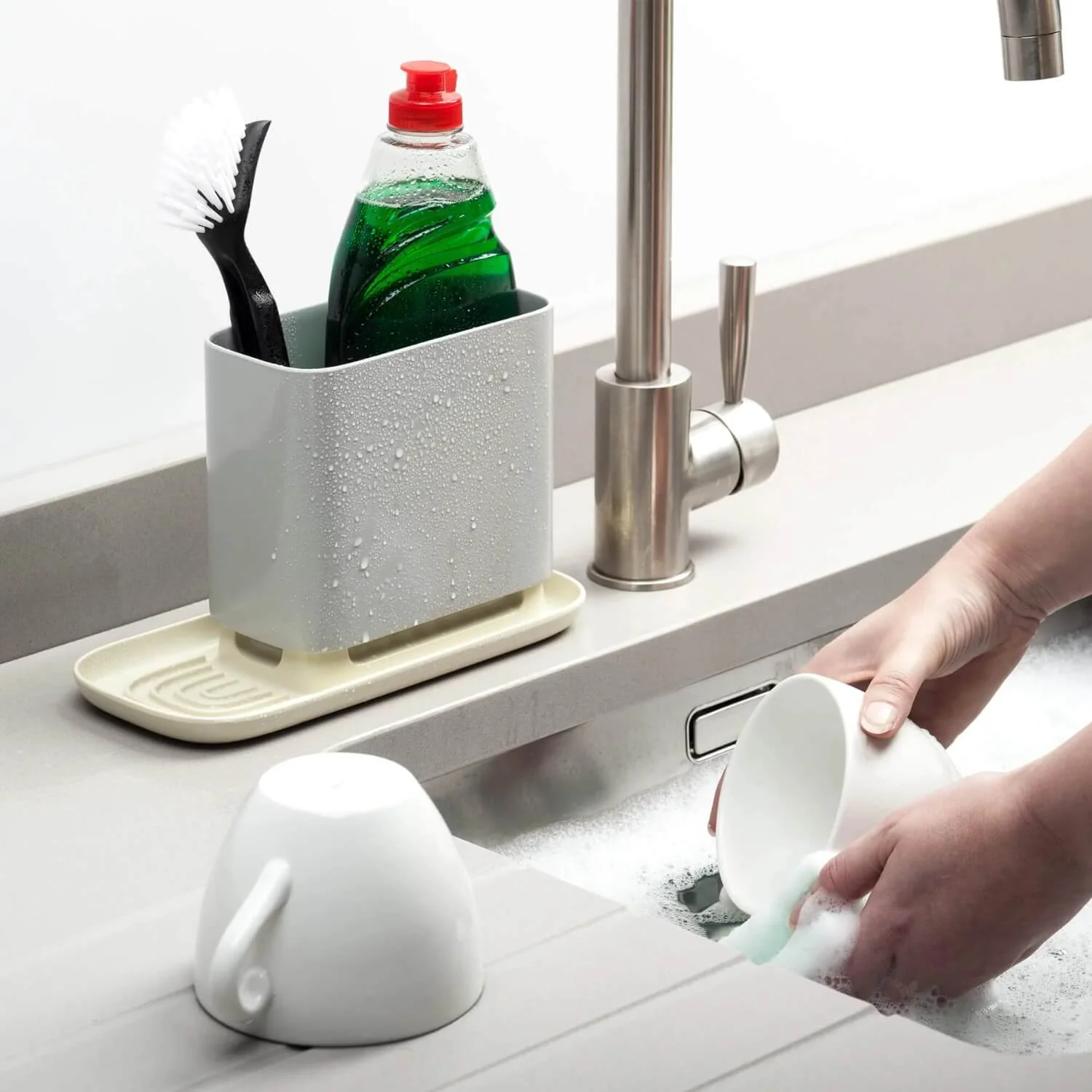 Zeal Premium Melamine Worktop Sink Tidy - French Grey - Image 3