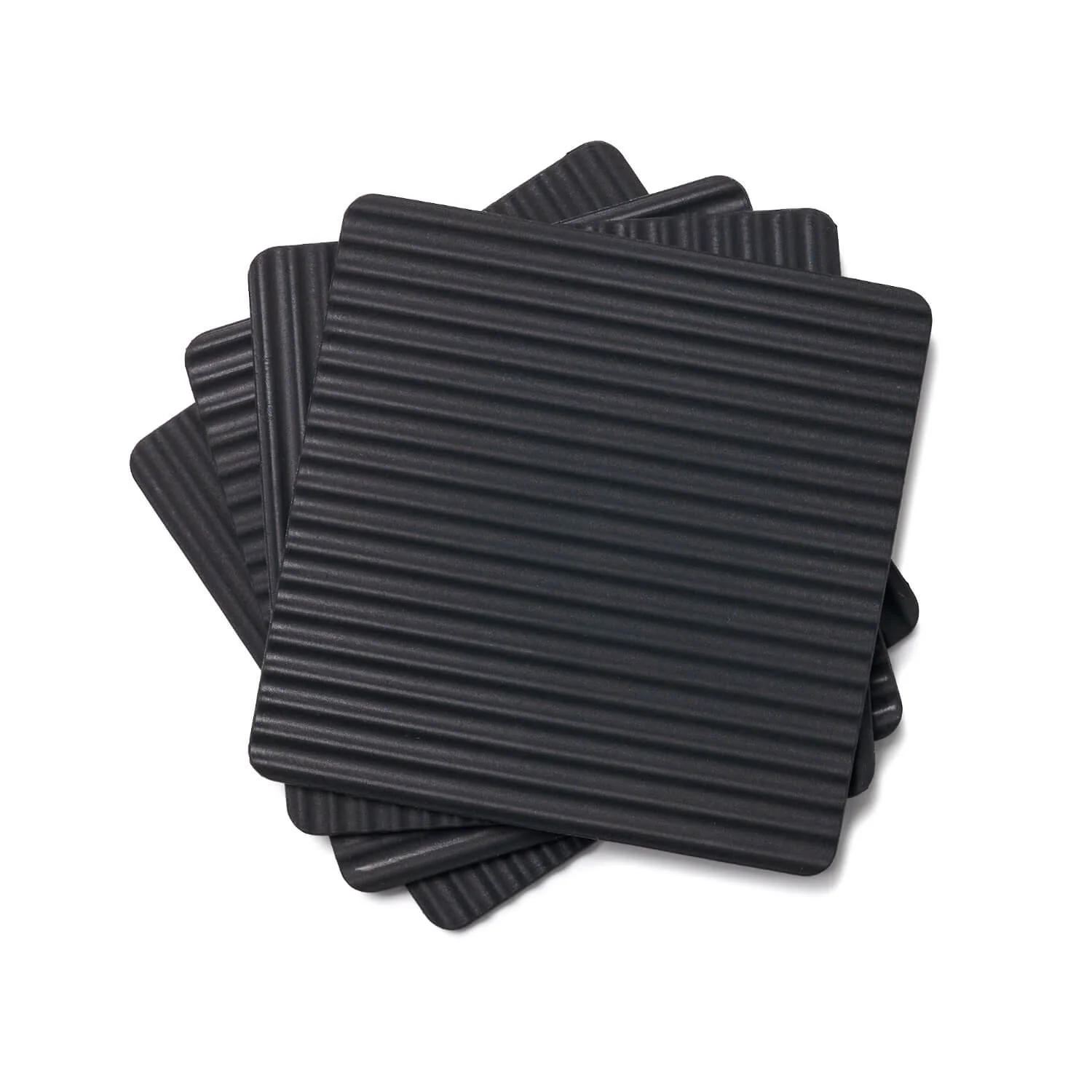 Zeal Set Of 4 Silicone Coasters - Black