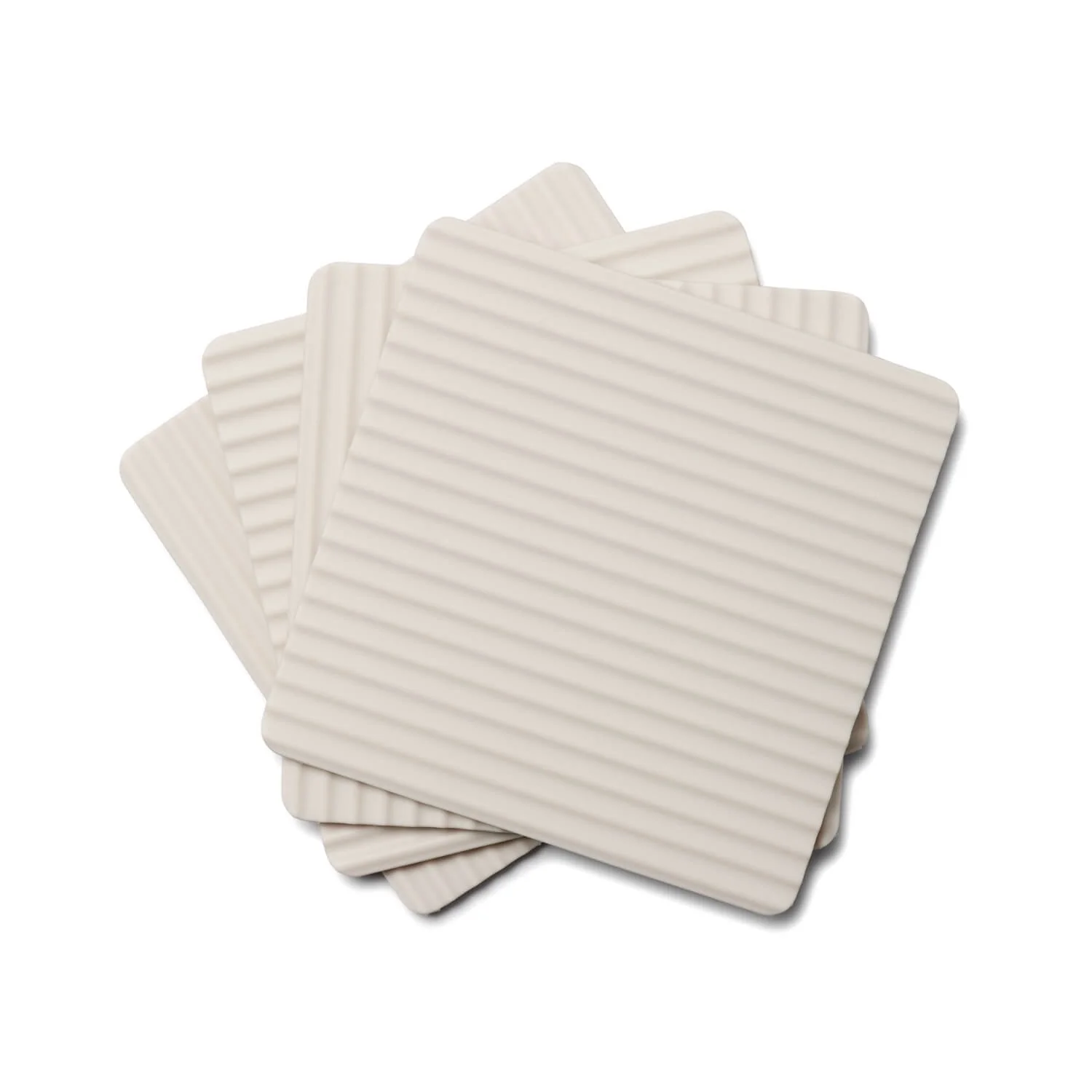 Zeal Set Of 4 Silicone Coasters - Cream