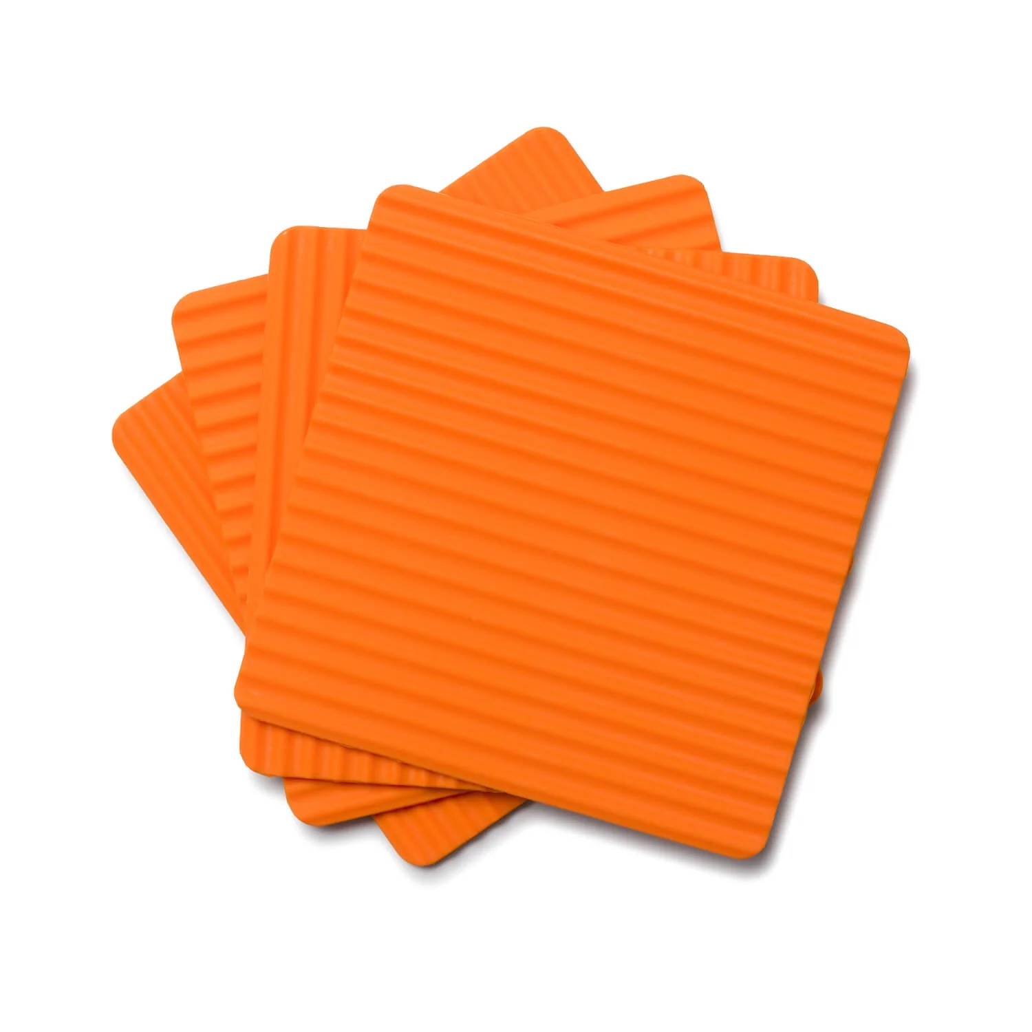 Zeal Set Of 4 Silicone Coasters - Neon Orange