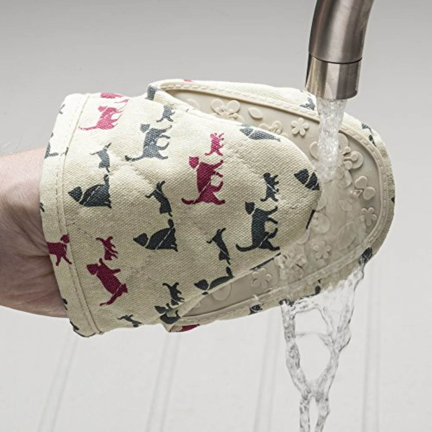 Zeal Silicone & Cotton Animals Mini Mitt - Cream - Image 2