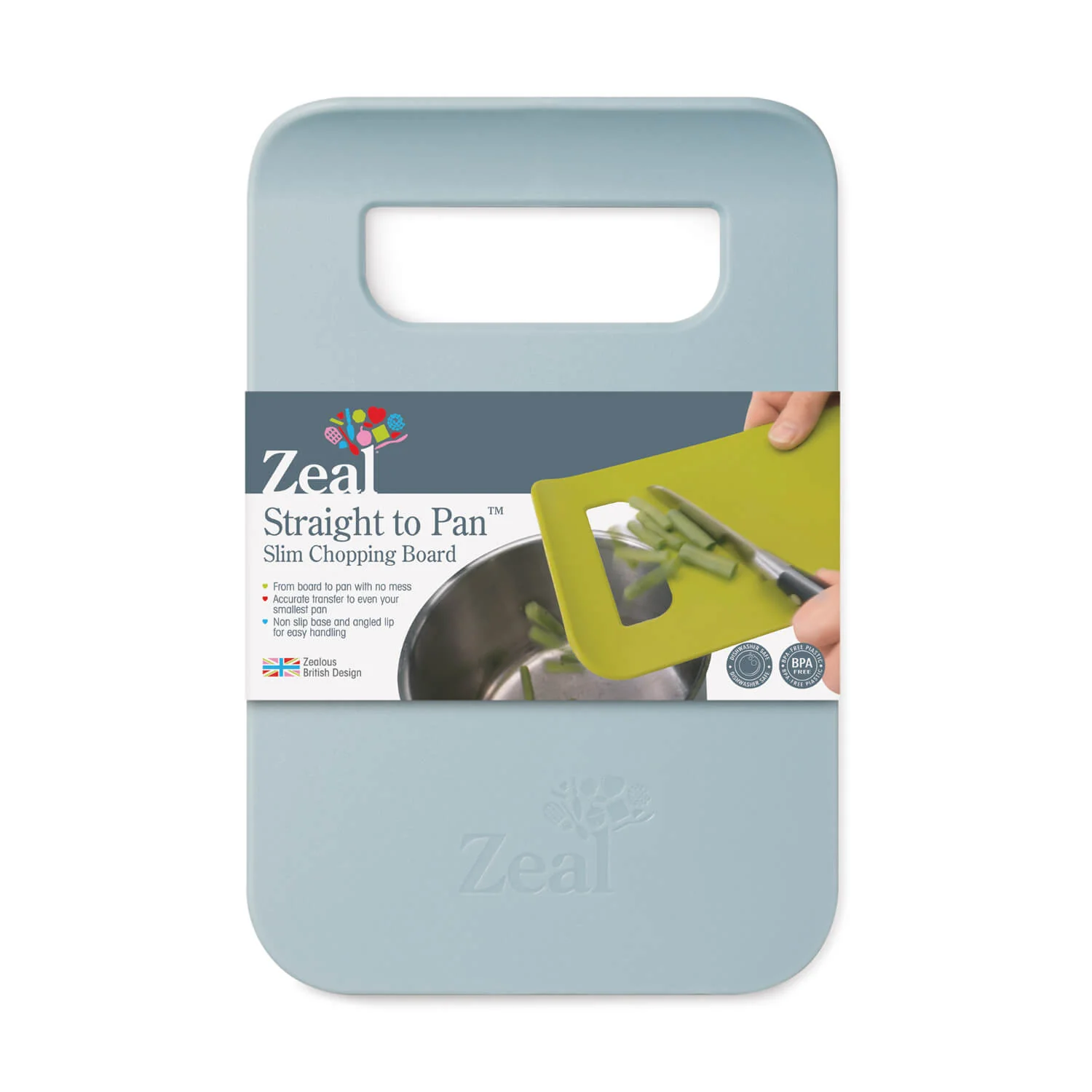 Zeal Straight to Pan™ Slim Chopping Board - Duck Egg Blue - Image 2