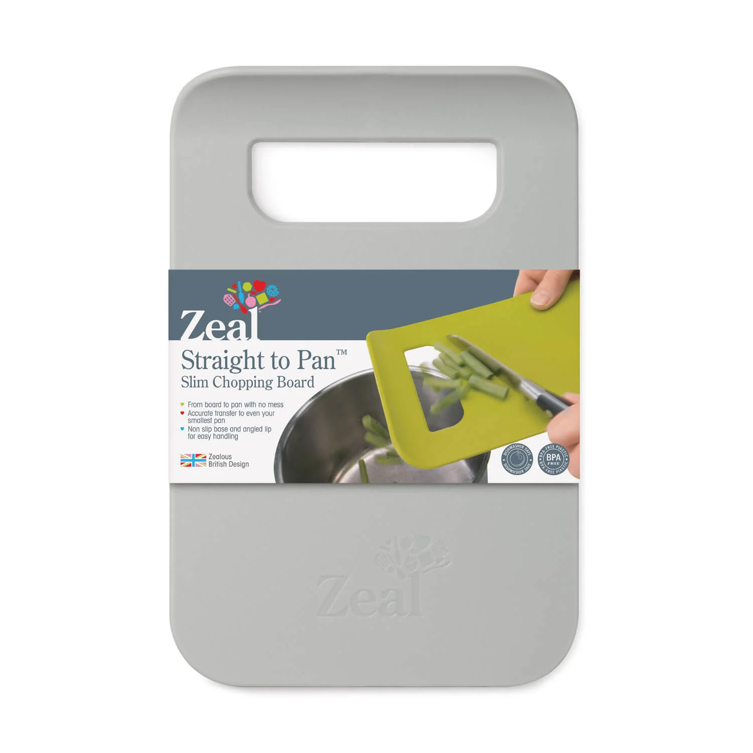 Zeal Straight to Pan™ Slim Chopping Board - French Grey - Image 2
